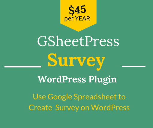 gsheetpress survey wordpress plugin