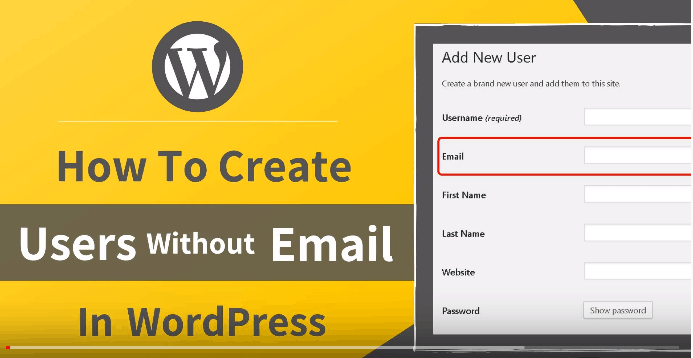 users wordpress without email