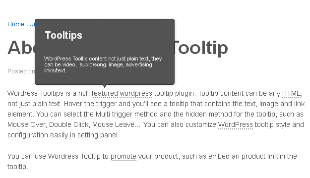 WordPress ToolTip Plugin