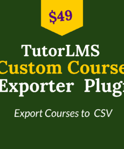 tutor lms course exporter plugin